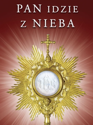 Baner na Boże Ciało, "Pan idzie z nieba" 75x100 cm
