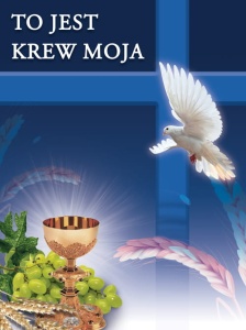 Baner na Boże Ciało, "To jest krew moja" 75x100 cm 
