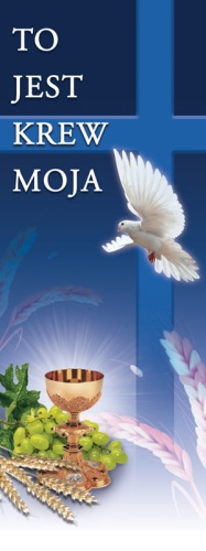 Baner na Boże Ciało, "To jest krew moja" 75x200 cm