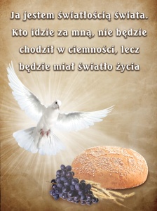 Baner na Boże Ciało, "Ja jestem światłością świata.." 75x100 cm