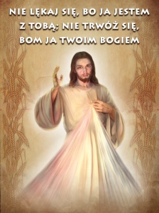 Baner na Boże Ciało, "Nie lękaj się, bo ja jestem z Tobą.." 75x100 cm