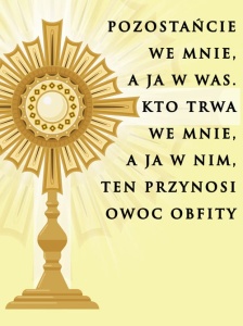 Baner na Boże Ciało, "Pozostańcie we mnie, a ja w was.." 75x100 cm