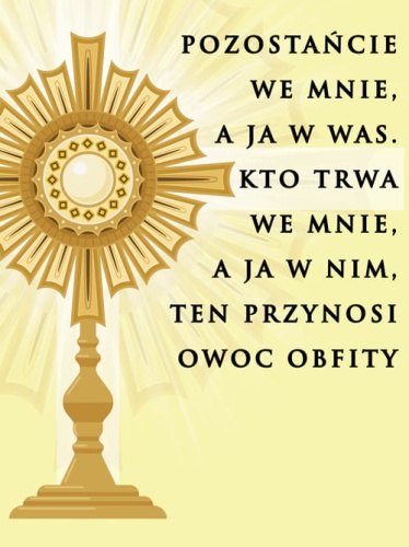 Baner na Boże Ciało, "Pozostańcie we mnie, a ja w was.." 75x100 cm
