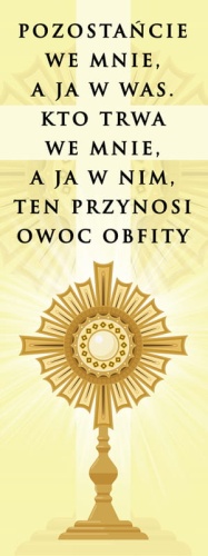 Baner na Boże Ciało, "Pozostańcie we mnie, a ja w was.." 75x100 cm