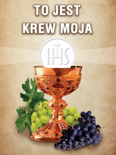 Baner na Boże Ciało, "To jest krew moja" 75x100 cm