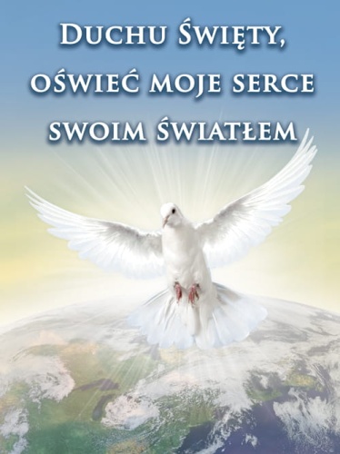 Baner na Boże Ciało "Duchu Święty, oświeć moje serce swoim światłem" 75x100 cm