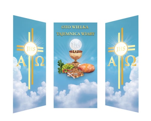 Zestaw 3 banerów na Boże Ciało "Oto wielka Tajemnica Wiary"