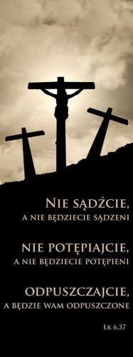 Baner na Wielki Post "Nie sądźcie.." 75x200 cm