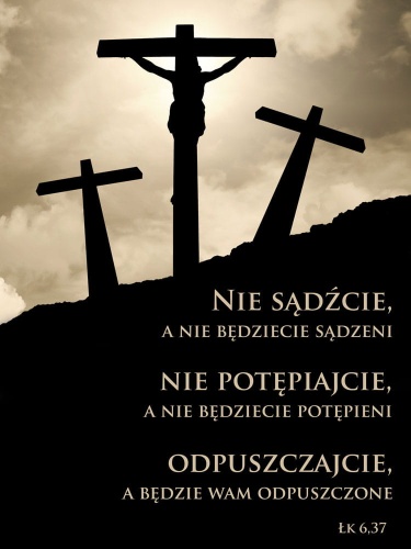Baner na Wielki Post "Nie sądźcie.." 75x100 cm