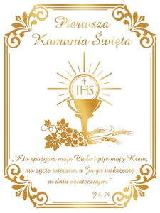 Baner na Pierwszą Komunię Świętą "Pierwsza Komunia Święta" 75x100 cm