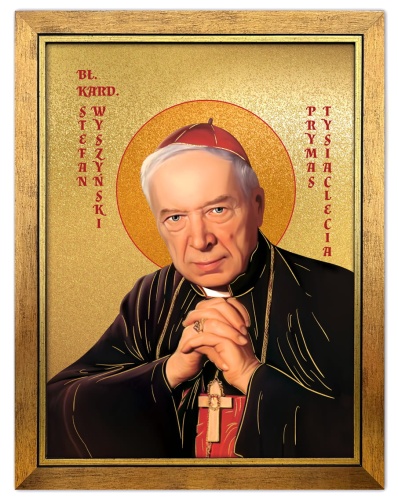 Obraz złocony w ramie, Błogosławiony Kardynał Stefan Wyszyński