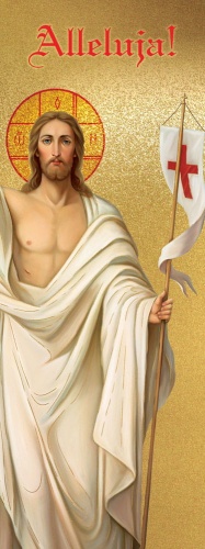Baner religijny - Jezus Zmartwychwstały - Alleluja! 75x200 cm