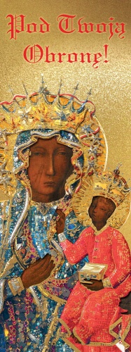 Baner religijny - Matka Boża Częstochowska "Pod Twoją obronę" 75x200 cm
