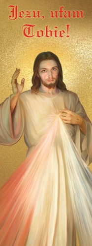 Baner religijny - Jezus Miłosierny, Jezu Ufam Tobie! 75x200 cm