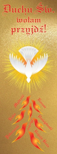 Baner religijny -Duchu Święty! wołam przyjdź! 75x200 cm