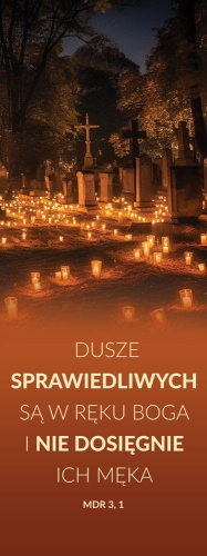 Baner religijny na Wszystkich Świętych - Dusze sprawiedliwych są w ręku Boga..