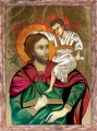 Obraz religijny Święty Krzysztof w ramie brązowej przecieranej