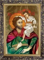Obraz religijny Święty Krzysztof w ramie ornamentowej