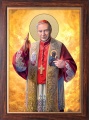Obraz religijny Błogosławiony Kardynał Wyszyński w ramie drewnianej ze złotym paskiem