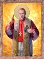 Obraz religijny Błogosławiony Kardynał Wyszyński w ramie brązowej z przetarciami