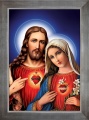 Obraz Serce Jezusa i Serce Maryi - rama srebrna