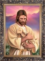 Obraz religijny Jezus Chrystus Dobry Pasterz - rama ornament
