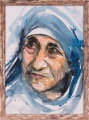 Obraz religijny Święta Matka Teresa  - rama brązowa przecierana