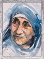 Obraz religijny Święta Matka Teresa  - rama szara przecierana