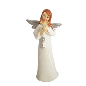 Aniołek z trąbką figurka 15 cm