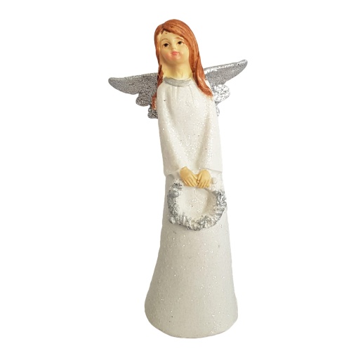 Aniołek z wiankiem figurka 15 cm