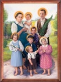 Obraz religijny Błogosławiona Rodzina Ulmów w ramie drewnianej