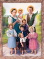 Obraz religijny Błogosławiona Rodzina Ulmów w ramie brązowej przecieranej