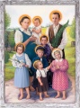 Obraz religijny Błogosławiona Rodzina Ulmów w ramie szarej przecieranej
