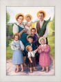 Obraz religijny Błogosławiona Rodzina Ulmów w ramie białej
