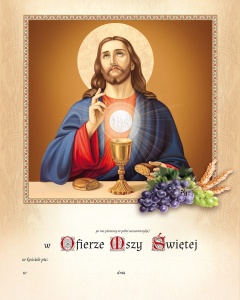 Obrazki komunijne Jezus z Eucharystią 25 szt./ 100 szt. 