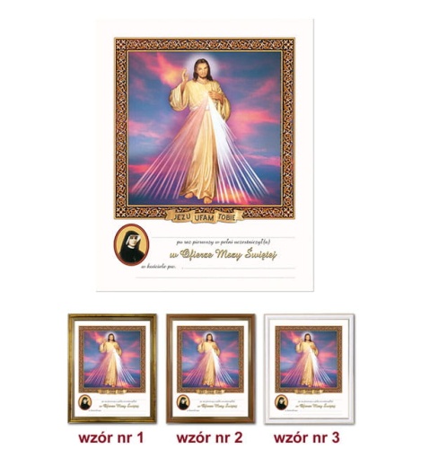 Pamiątka Pierwszej Komunii Świętej - Jezu Ufam Tobie, Święta Faustyna