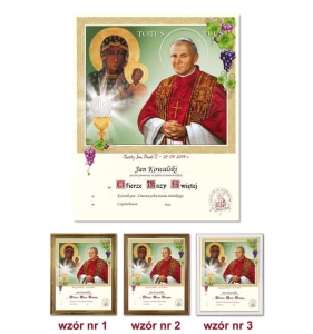 Pamiątka Pierwszej Komunii Świętej - Matka Boża Częstochowska i Święty Jan Paweł II 