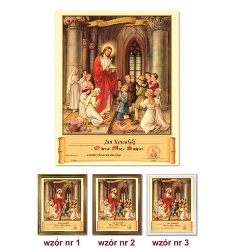 Pamiątka Pierwszej Komunii Świętej - Jezus Chrystus z Eucharystią