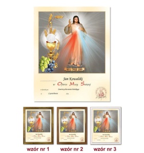 Pamiątka Pierwszej Komunii Świętej - Jezus Miłosierny, Jezu Ufam Tobie