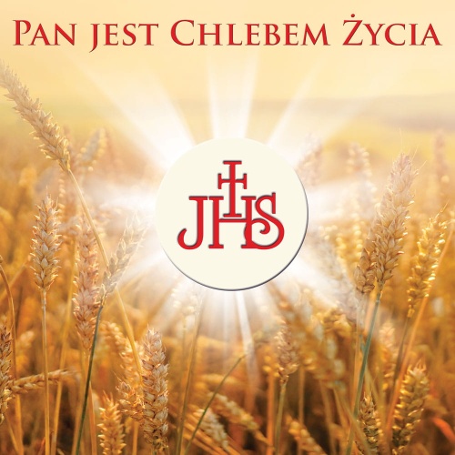 Baner na Boże Ciało, Pan jest chlebem życia 150x150 cm