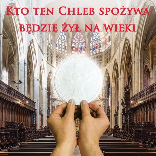 Baner na Boże Ciało, Kto ten chleb spożywa  150x150 cm
