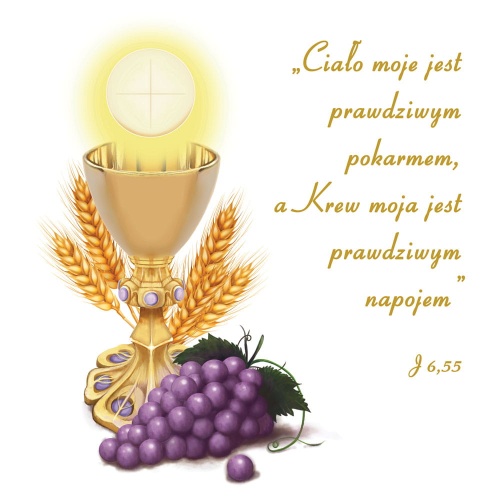 Baner na Boże Ciało, Ciało moje jest prawdziwym pokarmem  150x150 cm