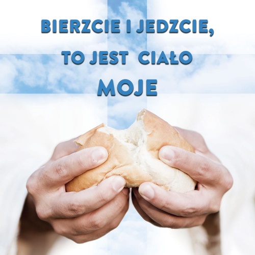 Baner na Boże Ciało, Bierzcie i jedzcie to jest ciało moje 150x150 cm