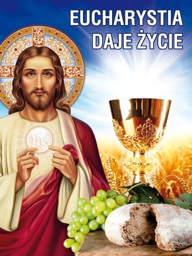 Baner na Boże Ciało, "Eucharystia daje życie" 75x100 cm