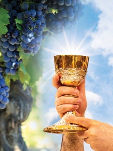 Baner na Boże Ciało, symbole Eucharystii 75x100 cm