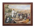 Obraz religijny Jezus Chrystus Wjazd do Jerozolimy - rama drewniana ze złotym paskiem