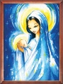 Obraz religijny Matka Boża z Dzieciątkiem Jezus - rama drewniana