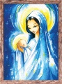 Obraz religijny Matka Boża z Dzieciątkiem Jezus - rama brązowa przecierana