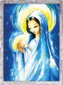 Obraz religijny Matka Boża z Dzieciątkiem Jezus - rama szara przecierana