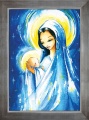 Obraz religijny Matka Boża z Dzieciątkiem Jezus - rama srebrna